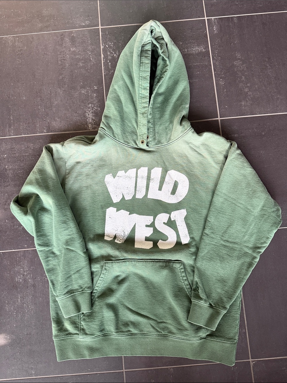 One of These Days Wild West Ombré Green Hooded Sweatshirt - size medium